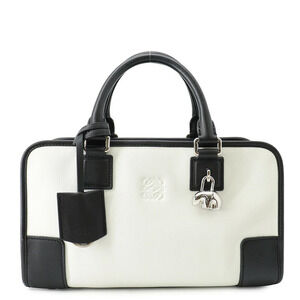 Loewe Amazona Limited Edition Bicolor Leather Handbag White Black Bag